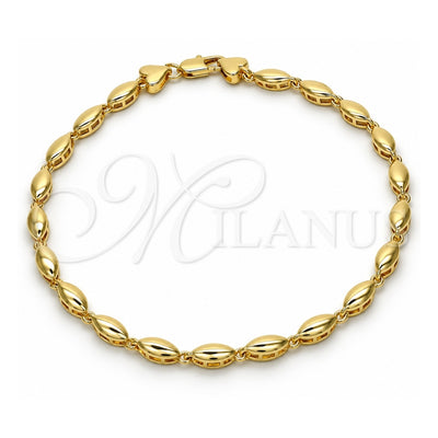 Oro Laminado Fancy Anklet, Gold Filled Style Polished, Golden Finish, 03.210.0063.10 (04 MM Thickness, 10 Inches Length)