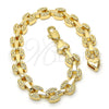 Oro Laminado Fancy Bracelet, Gold Filled Style Polished, Golden Finish, 03.210.0064.07 (07 MM Thickness, 7 Inches Length)