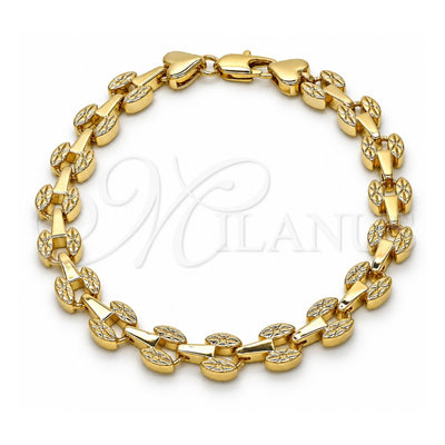 Oro Laminado Fancy Bracelet, Gold Filled Style Polished, Golden Finish, 03.210.0064.07 (07 MM Thickness, 7 Inches Length)