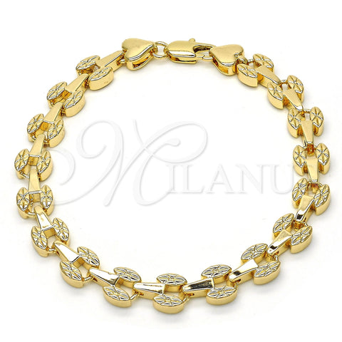 Oro Laminado Fancy Bracelet, Gold Filled Style Polished, Golden Finish, 03.210.0064.07 (07 MM Thickness, 7 Inches Length)