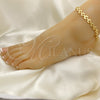 Oro Laminado Fancy Anklet, Gold Filled Style Polished, Golden Finish, 03.210.0064.10 (07 MM Thickness, 10 Inches Length)