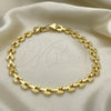 Oro Laminado Fancy Anklet, Gold Filled Style Polished, Golden Finish, 03.210.0064.10 (07 MM Thickness, 10 Inches Length)
