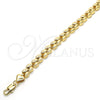 Oro Laminado Fancy Anklet, Gold Filled Style Leaf Design, Polished, Golden Finish, 03.210.0065.10 (06 MM Thickness, 10 Inches Length)