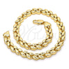Oro Laminado Fancy Anklet, Gold Filled Style Leaf Design, Polished, Golden Finish, 03.210.0065.10 (06 MM Thickness, 10 Inches Length)