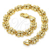 Oro Laminado Fancy Bracelet, Gold Filled Style Butterfly Design, Polished, Golden Finish, 03.210.0066.08 (08 MM Thickness, 8 Inches Length)