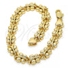 Oro Laminado Fancy Bracelet, Gold Filled Style Butterfly Design, Polished, Golden Finish, 03.210.0066.08 (08 MM Thickness, 8 Inches Length)