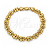 Oro Laminado Fancy Bracelet, Gold Filled Style Butterfly Design, Polished, Golden Finish, 03.210.0066.08 (08 MM Thickness, 8 Inches Length)