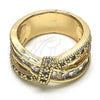 Oro Laminado Multi Stone Ring, Gold Filled Style with White Cubic Zirconia, Polished, Golden Finish, 01.210.0045.8.06 (Size 6)