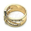 Oro Laminado Multi Stone Ring, Gold Filled Style with White Cubic Zirconia, Polished, Golden Finish, 01.210.0045.8.06 (Size 6)