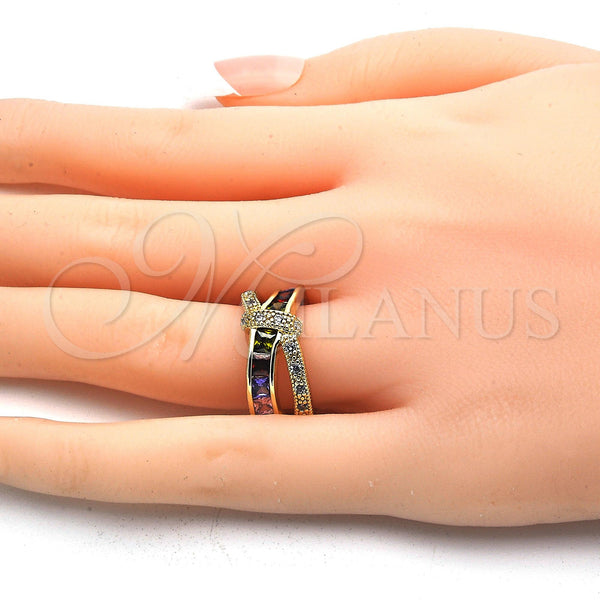 Gold Filled Ring — Multi Stone Ring with Multicolor Cubic Zirconia Polished — main product view — SKU 117730 | Oro Laminado anillo — Multi Stone Ring with Multicolor Cubic Zirconia pulido — SKU 117730