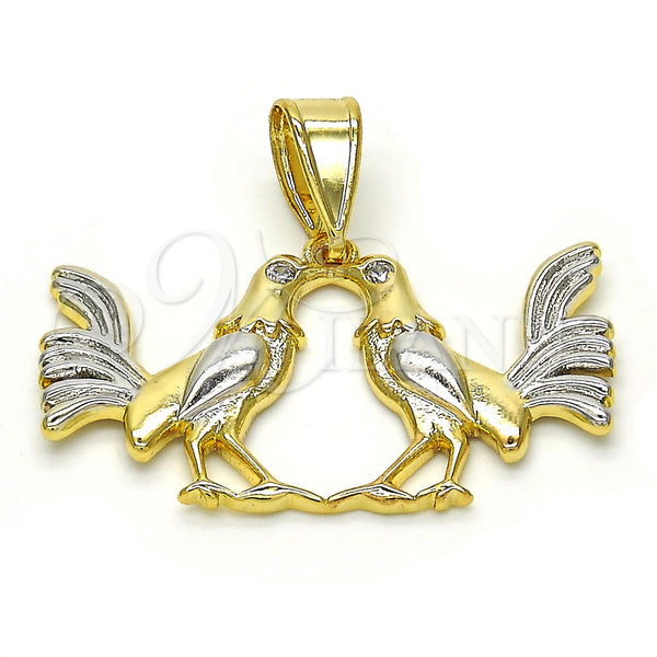 Gold Filled Pendant — Fancy Pendant with White Cubic Zirconia Polished Two — main product view — SKU 117734 | Oro Laminado dije — elegante Pendant with blanco Cubic Zirconia pulido Two — SKU 117734