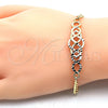 Oro Laminado Fancy Bracelet, Gold Filled Style Diamond Cutting Finish, Golden Finish, 03.311.0006.07 (04 MM Thickness, 7 Inches Length)