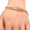 Oro Laminado Fancy Bracelet, Gold Filled Style Diamond Cutting Finish, Golden Finish, 03.311.0006.07 (04 MM Thickness, 7 Inches Length)