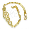 Oro Laminado Fancy Bracelet, Gold Filled Style Diamond Cutting Finish, Golden Finish, 03.311.0006.07 (04 MM Thickness, 7 Inches Length)