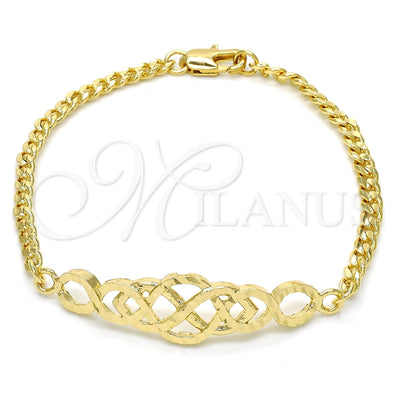 Oro Laminado Fancy Bracelet, Gold Filled Style Diamond Cutting Finish, Golden Finish, 03.311.0006.07 (04 MM for wholesale, main product view