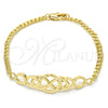 Oro Laminado Fancy Bracelet, Gold Filled Style Diamond Cutting Finish, Golden Finish, 03.311.0006.07 (04 MM for wholesale, main product view