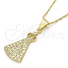 Oro Laminado Pendant Necklace, Gold Filled Style Altagracia Design, Polished, Golden Finish, 04.179.0001.18 (02 MM Thickness, 18 Inches Length)