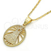 Oro Laminado Pendant Necklace, Gold Filled Style Altagracia Design, Polished, Golden Finish, 04.179.0002.18 (02 MM Thickness, 18 Inches Length)