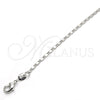 Rhodium Plated Basic Necklace, Polished, Rhodium Finish, 04.213.0004.1.18 (02 MM Thickness, 18 Inches Length)