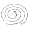 Rhodium Plated Basic Necklace, Polished, Rhodium Finish, 04.213.0004.1.18 (02 MM Thickness, 18 Inches Length)