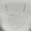 Rhodium Plated Basic Necklace, Polished, Rhodium Finish, 04.213.0004.1.18 (02 MM Thickness, 18 Inches Length)