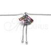 Rhodium Gold Filled Pendant Necklace, with Multicolor Cubic Zirconia, Polished, Rhodium Finish, 04.313.0002.1.40 (02 MM Thickness, 40 Inches Length)