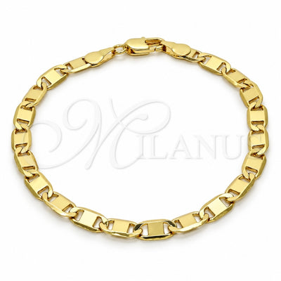 Oro Laminado Basic Bracelet, Gold Filled Style Polished, Golden Finish, 04.63.1335.08 (100 Gauge, 05 MM Thickness, 8 Inches Length)
