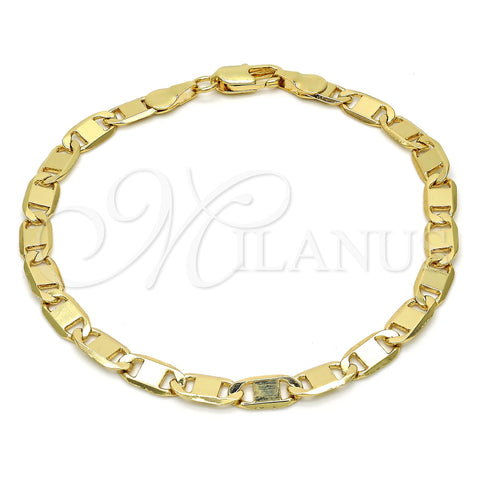 Oro Laminado Basic Bracelet, Gold Filled Style Polished, Golden Finish, 04.63.1335.08 (100 Gauge, 05 MM Thickness, 8 Inches Length)