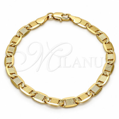 Oro Laminado Basic Bracelet, Gold Filled Style Polished, Golden Finish, 04.63.1336.08 (100 Gauge, 05 MM Thickness, 8 Inches Length)
