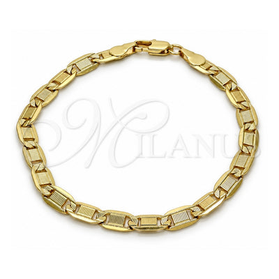Oro Laminado Basic Bracelet, Gold Filled Style Polished, Golden Finish, 04.63.1337.08 (100 Gauge, 05 MM Thickness, 8 Inches Length)
