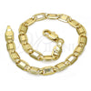 Oro Laminado Basic Bracelet, Gold Filled Style Polished, Golden Finish, 04.63.1338.08 (100 Gauge, 05 MM Thickness, 8 Inches Length)