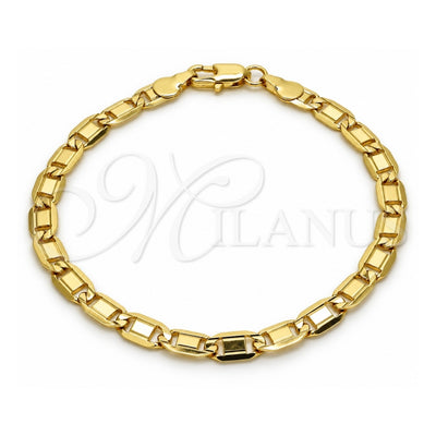 Oro Laminado Basic Bracelet, Gold Filled Style Polished, Golden Finish, 04.63.1338.08 (100 Gauge, 05 MM Thickness, 8 Inches Length)