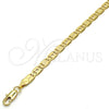 Oro Laminado Basic Bracelet, Gold Filled Style Pave Mariner Design, Polished, Golden Finish, 04.63.1339.08 (100 Gauge, 05 MM Thickness, 8 Inches Length)
