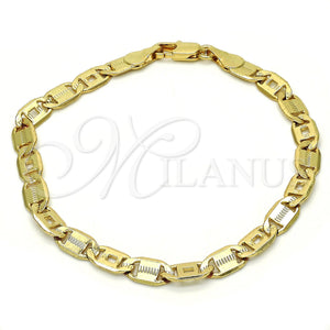 Gold Filled Bracelet — Basic Bracelet Pave Mariner Design Polished 04.63. Gauge — main product view — SKU 117841 | Oro Laminado brazalete — básico Bracelet Pave Mariner diseño pulido 04.63. Gauge — SKU 117841