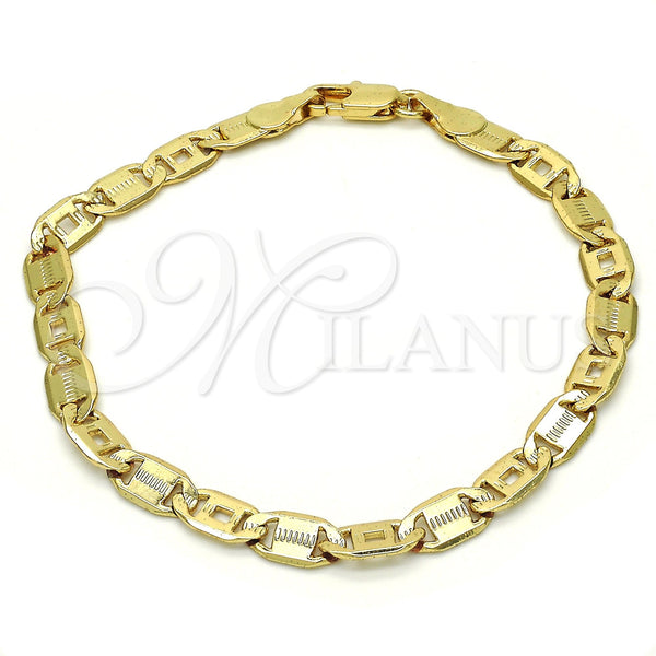 Gold Filled Bracelet — Basic Bracelet Pave Mariner Design Polished 04.63. Gauge — main product view — SKU 117841 | Oro Laminado brazalete — básico Bracelet Pave Mariner diseño pulido 04.63. Gauge — SKU 117841