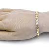 Oro Laminado Basic Bracelet, Gold Filled Style Polished, Golden Finish, 04.63.1340.08 (100 Gauge, 05 MM Thickness, 8 Inches Length)