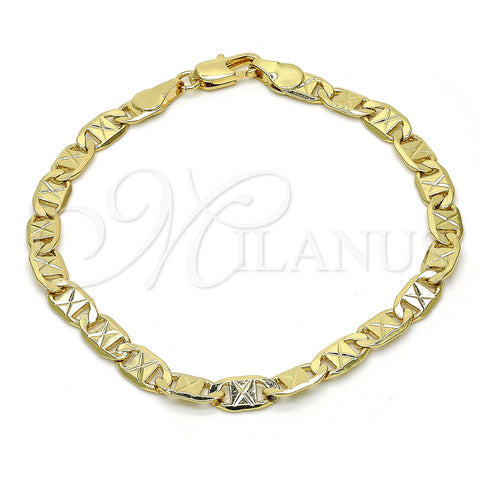 Oro Laminado Basic Bracelet, Gold Filled Style Polished, Golden Finish, 04.63.1340.08 (100 Gauge, 05 MM Thickness, 8 Inches Length)