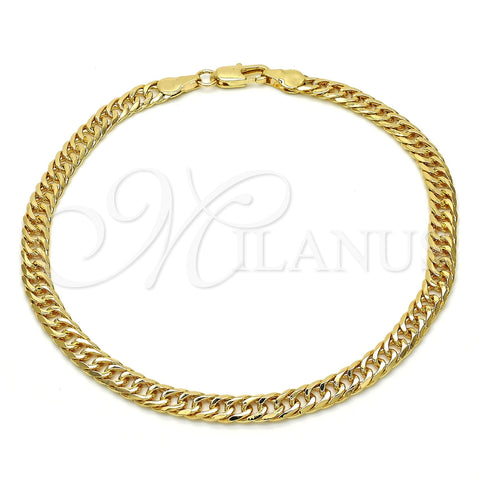 Oro Laminado Basic Anklet, Gold Filled Style Polished, Golden Finish, 04.63.1341.10 (100 Gauge, 05 MM Thickness, 10 Inches Length)