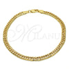 Oro Laminado Basic Anklet, Gold Filled Style Polished, Golden Finish, 04.63.1341.10 (100 Gauge, 05 MM Thickness, 10 Inches Length)