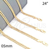 Oro Laminado Basic Necklace, Gold Filled Style Polished, Golden Finish, 04.63.1341.24 (100 Gauge, 05 MM Thickness, 24 Inches Length)