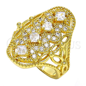 Gold Filled Ring — Multi Stone Ring Heart Design with White Cubic — main product view — SKU 117989 | Oro Laminado anillo — Multi Stone Ring corazón diseño with blanco Cubic — SKU 117989