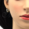 Oro Laminado Huggie Hoop, Gold Filled Style Diamond Cutting Finish, Tricolor, 02.26.0210.15