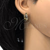 Oro Laminado Huggie Hoop, Gold Filled Style Diamond Cutting Finish, Tricolor, 02.26.0210.15