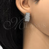 Rhodium Gold Filled Huggie Hoop, Heart Design, with White Cubic Zirconia, Polished, Rhodium Finish, 02.266.0001.1.15