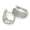 Rhodium Gold Filled Huggie Hoop, Heart Design, with White Cubic Zirconia, Polished, Rhodium Finish, 02.266.0001.1.15