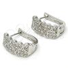 Rhodium Gold Filled Huggie Hoop, Heart Design, with White Cubic Zirconia, Polished, Rhodium Finish, 02.266.0001.1.15