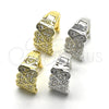 Rhodium Gold Filled Huggie Hoop, Heart Design, with White Cubic Zirconia, Polished, Rhodium Finish, 02.266.0001.1.15