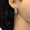 Rhodium Gold Filled Huggie Hoop, with White Cubic Zirconia, Polished, Rhodium Finish, 02.266.0003.20