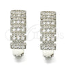 Rhodium Gold Filled Huggie Hoop, with White Cubic Zirconia, Polished, Rhodium Finish, 02.266.0003.20