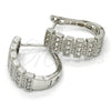 Rhodium Gold Filled Huggie Hoop, with White Cubic Zirconia, Polished, Rhodium Finish, 02.266.0003.20